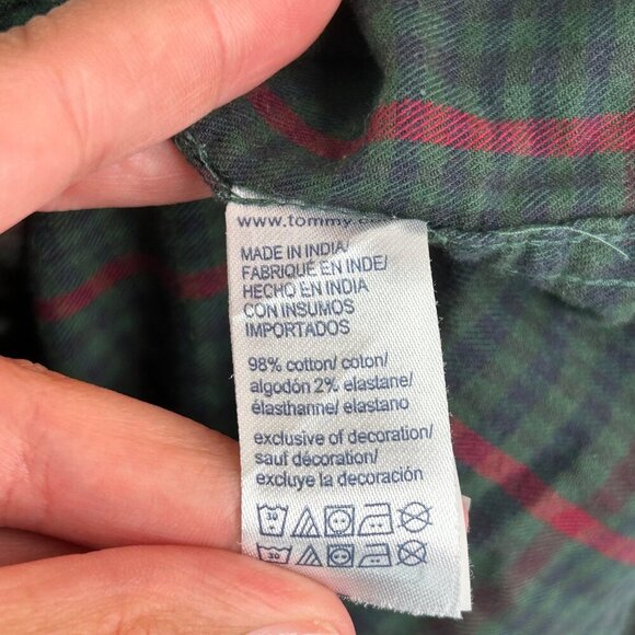 Tommy Hilfiger green button down flannel size Large - Picture 3 of 5